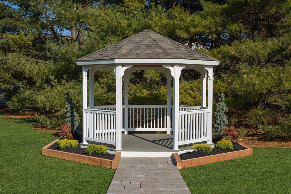 12ft Vinyl Octagon Gazebo Kit 12 foot vinyl octagon gazebo kit in white