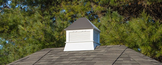 Rectangular white vinyl cupola.