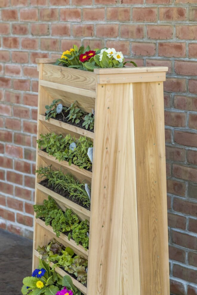 Vertical Garden Planter as seen from a side view.