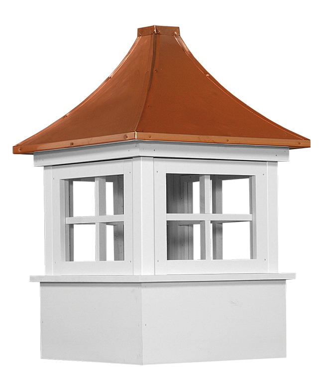 Carlisle vinyl cupola with copper roof.