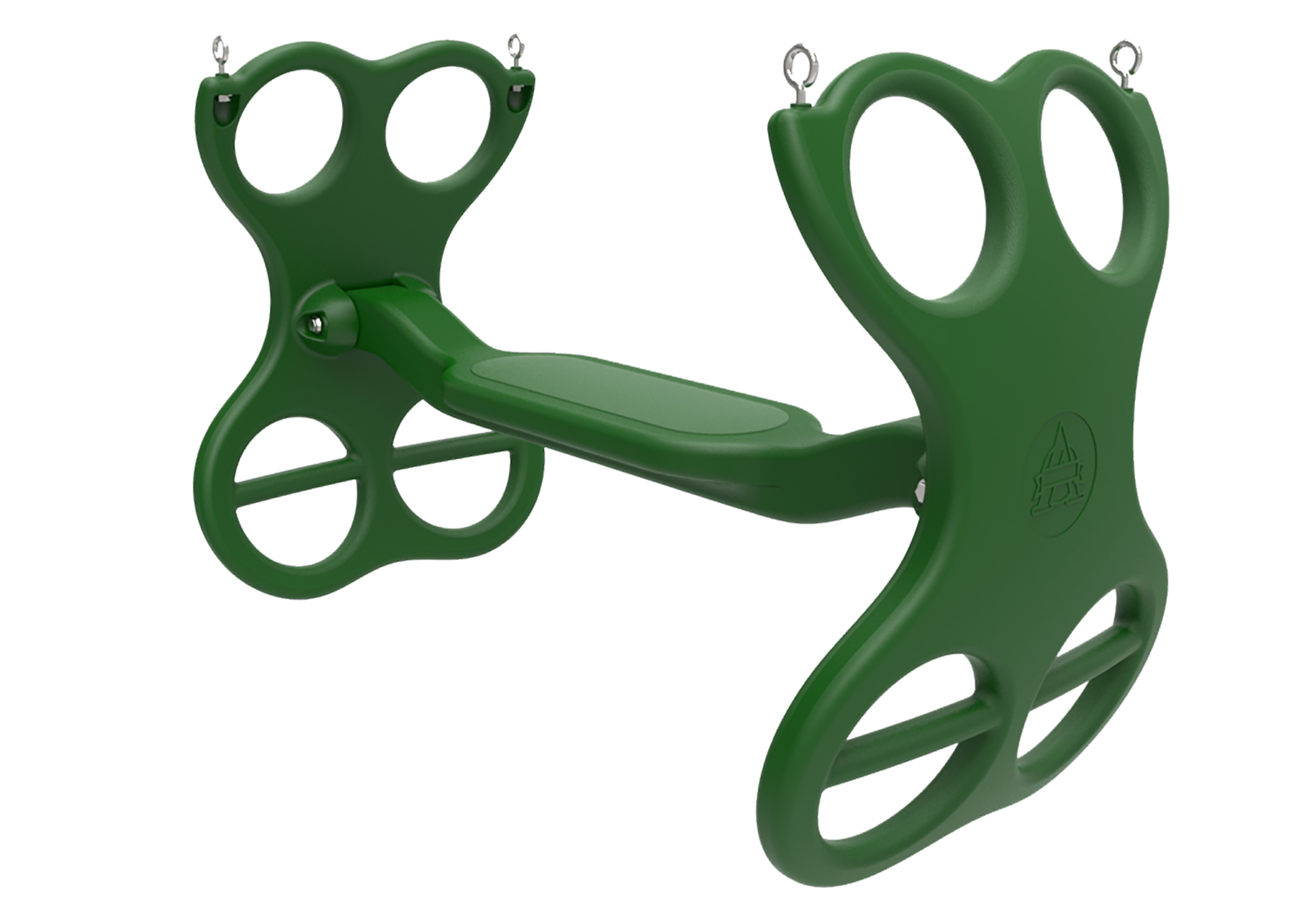 Green dual rider swing seat.