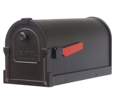 Savannah black aluminum mailbox.