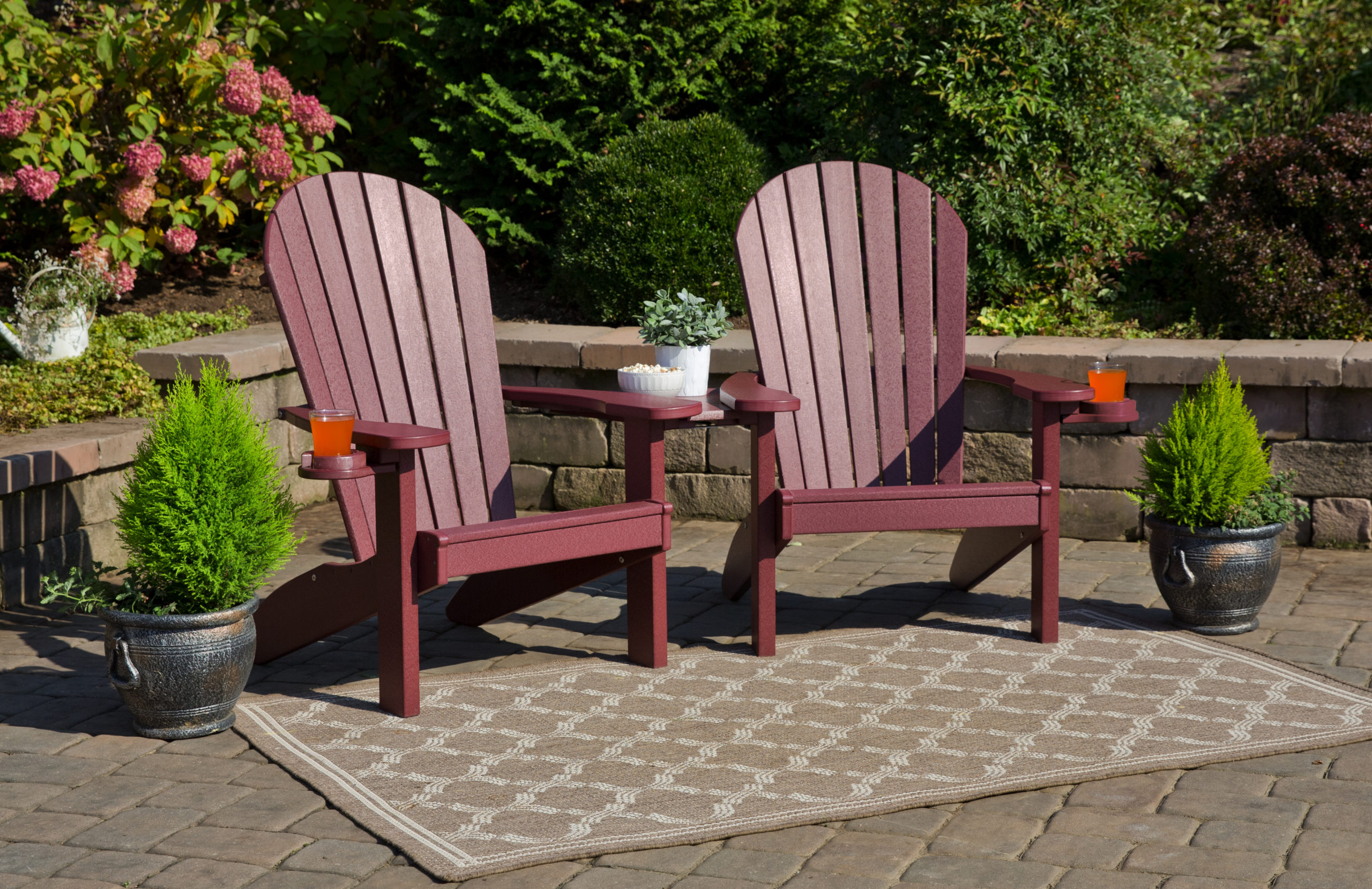 Cherry poly Adirondack Chair Companion Set.