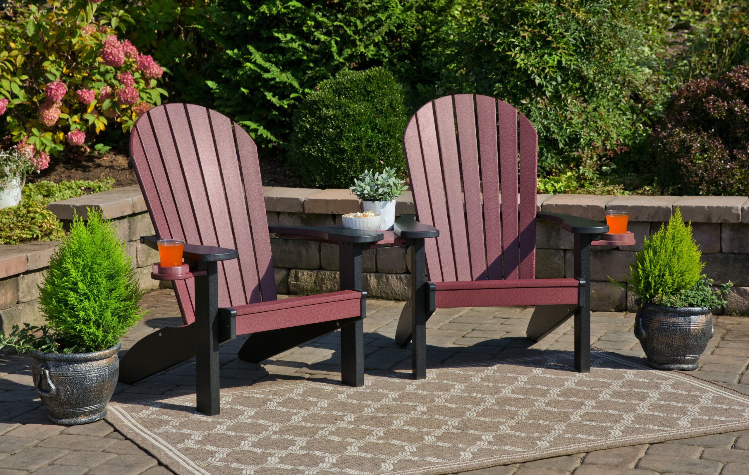Cherry poly Adirondack Chair Companion Set.