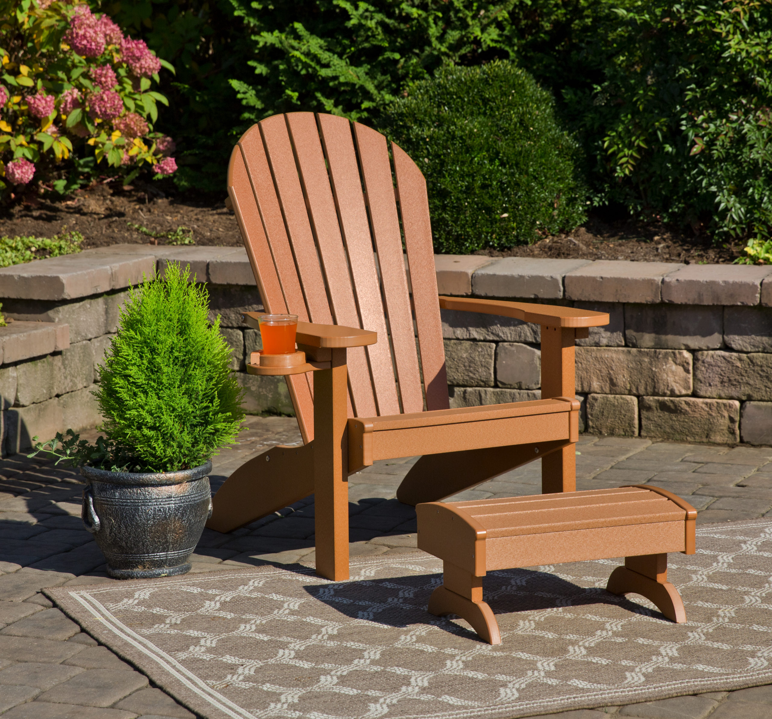 Cedar poly Adirondack classic chair set.