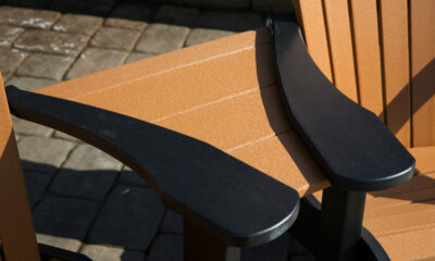 Cedar and Black poly chair center table.