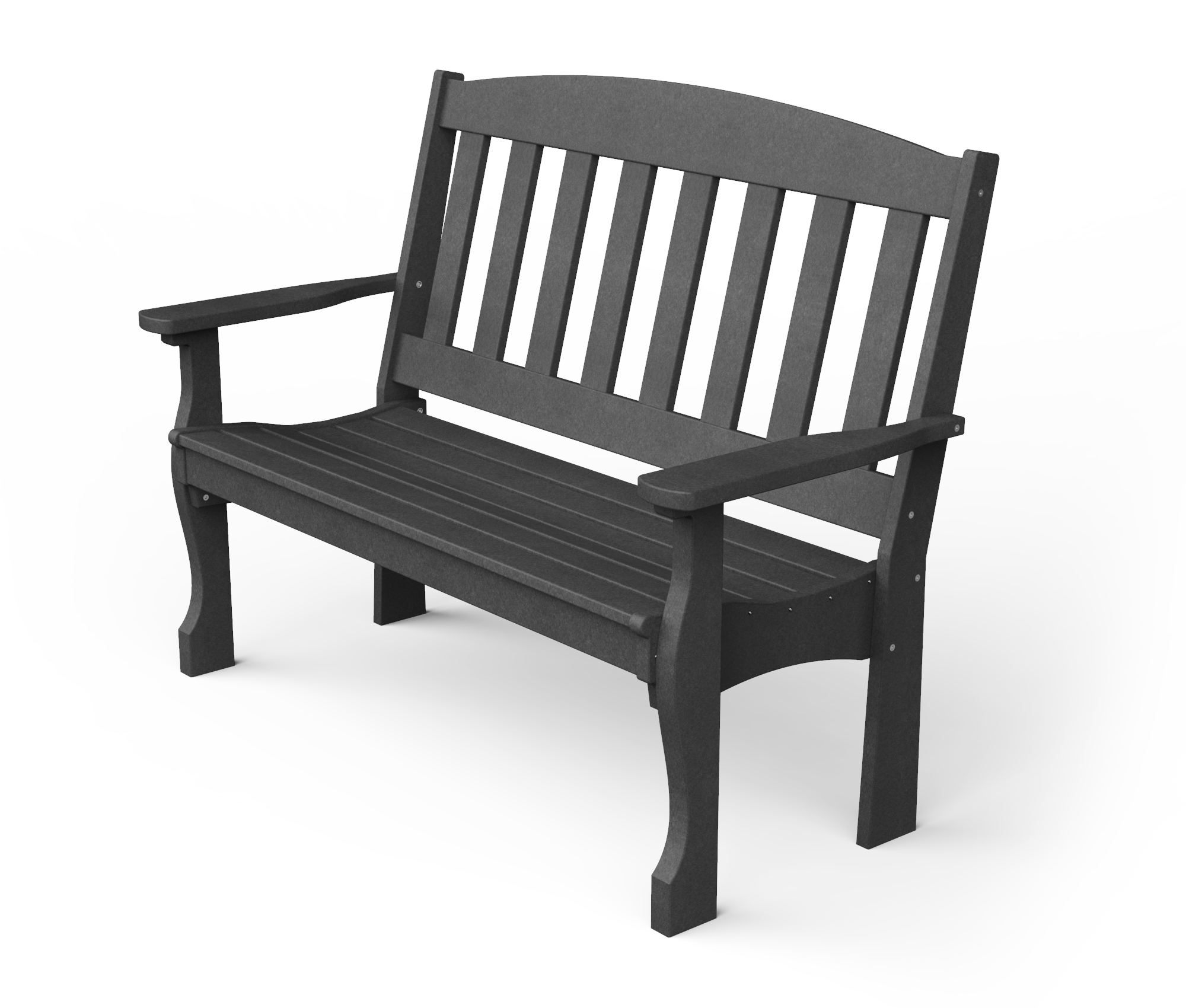 Black wood top outdoor bench