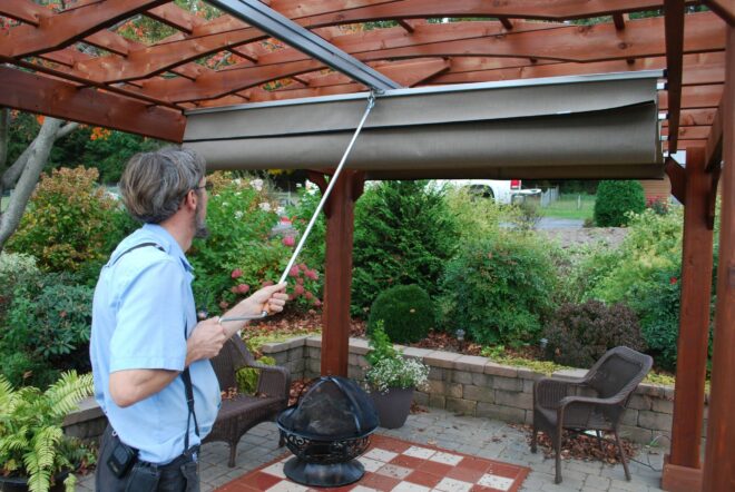 Adjustable EZShade canopy.