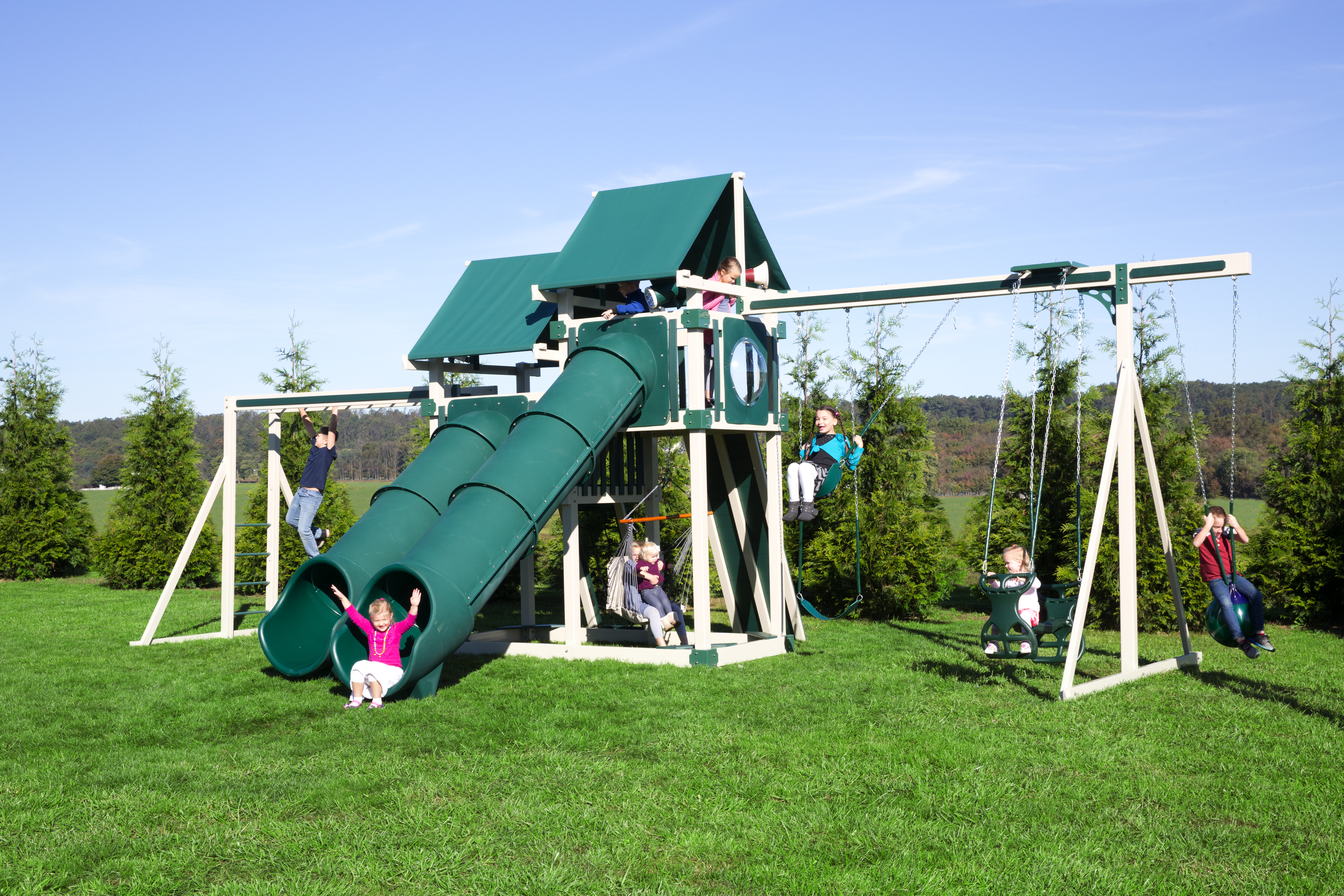 playset with two slides
