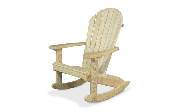 Adirondack wood rocking chair.
