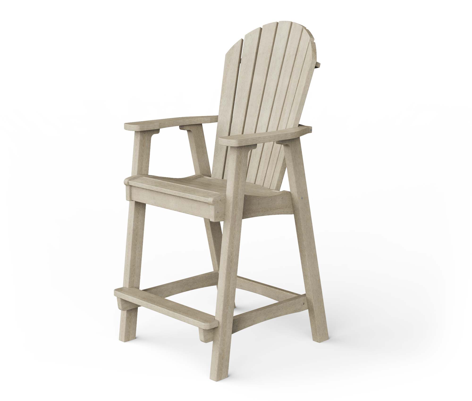 Poly Adirondack Bar Height Chair With Wood Grain Finish - YardCraft