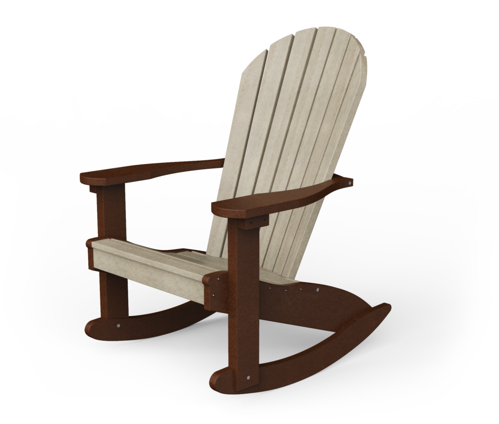 Poly Adirondack Rocking Chair With Wood Grain Finish YardCraft
