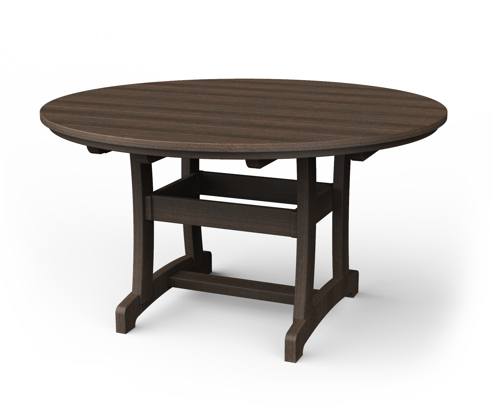 Round vinyl dining table.