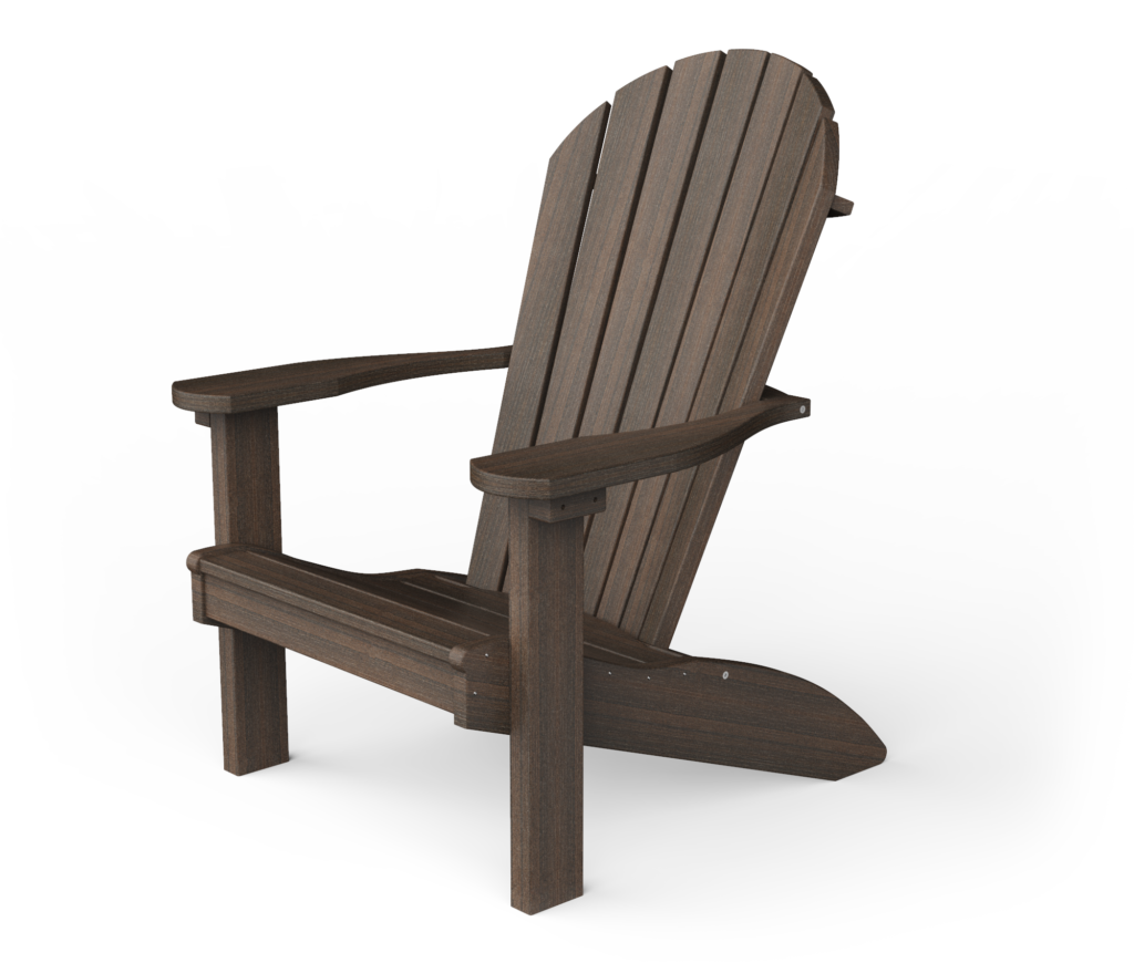 Classic Poly Adirondack Chair With Wood Grain Finish - YardCraft