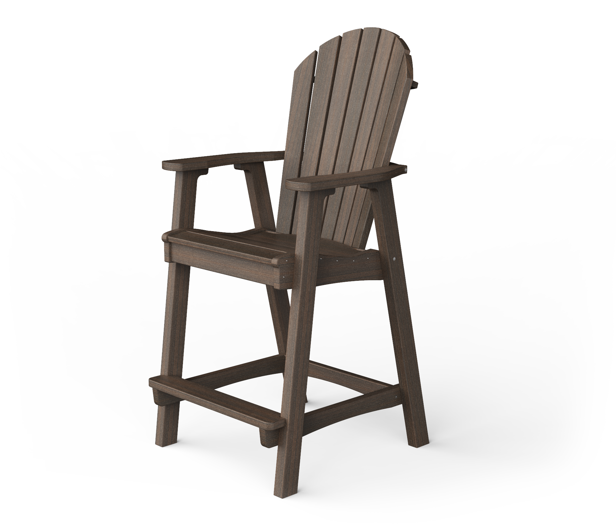 Poly Adirondack Bar Height Chair With Wood Grain Finish - YardCraft