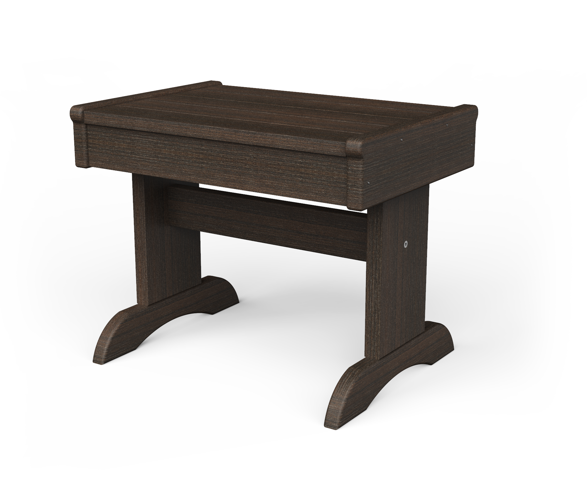 Rectangle poly end table.