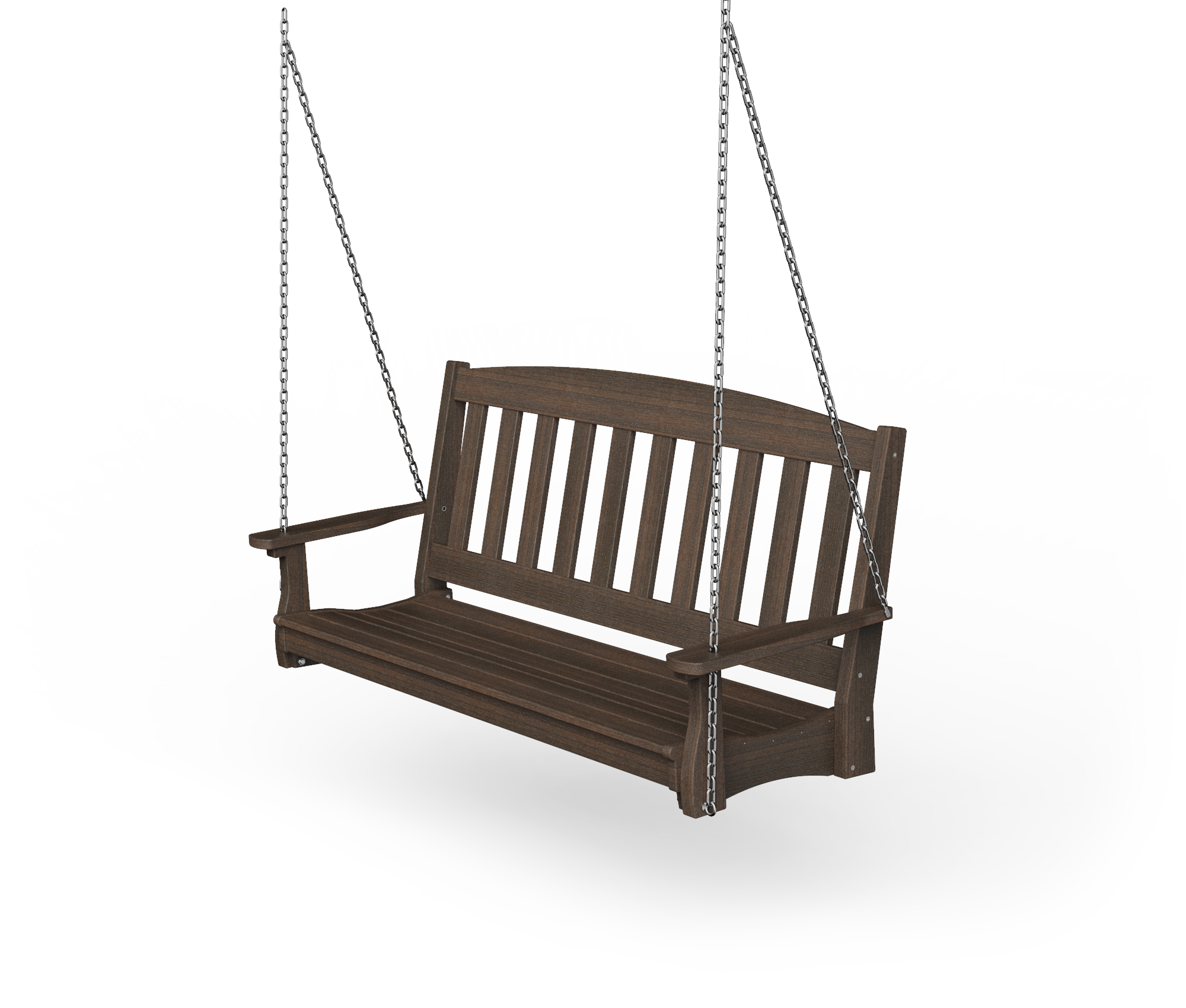 English style, vinyl porch swing.