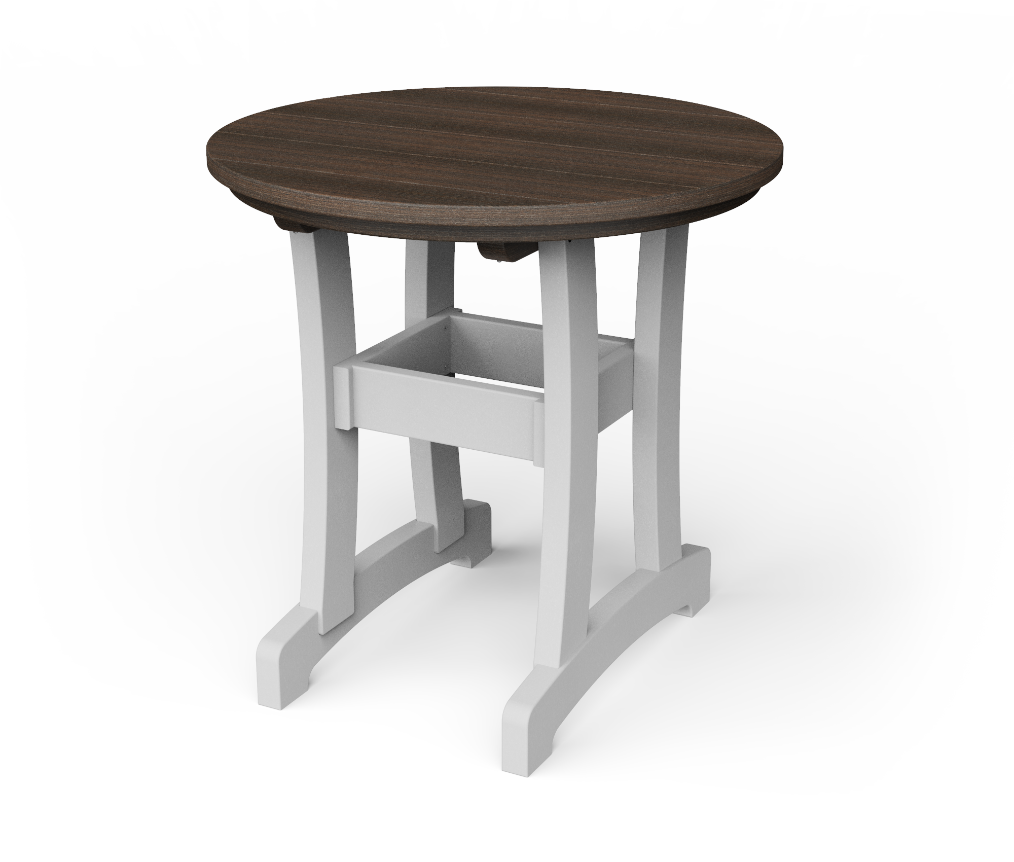 Round vinyl dining table.