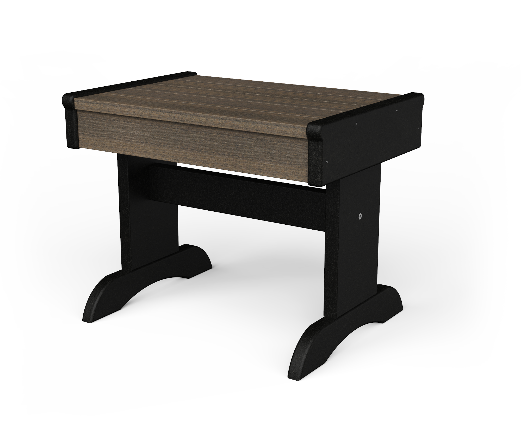 Rectangle poly end table.