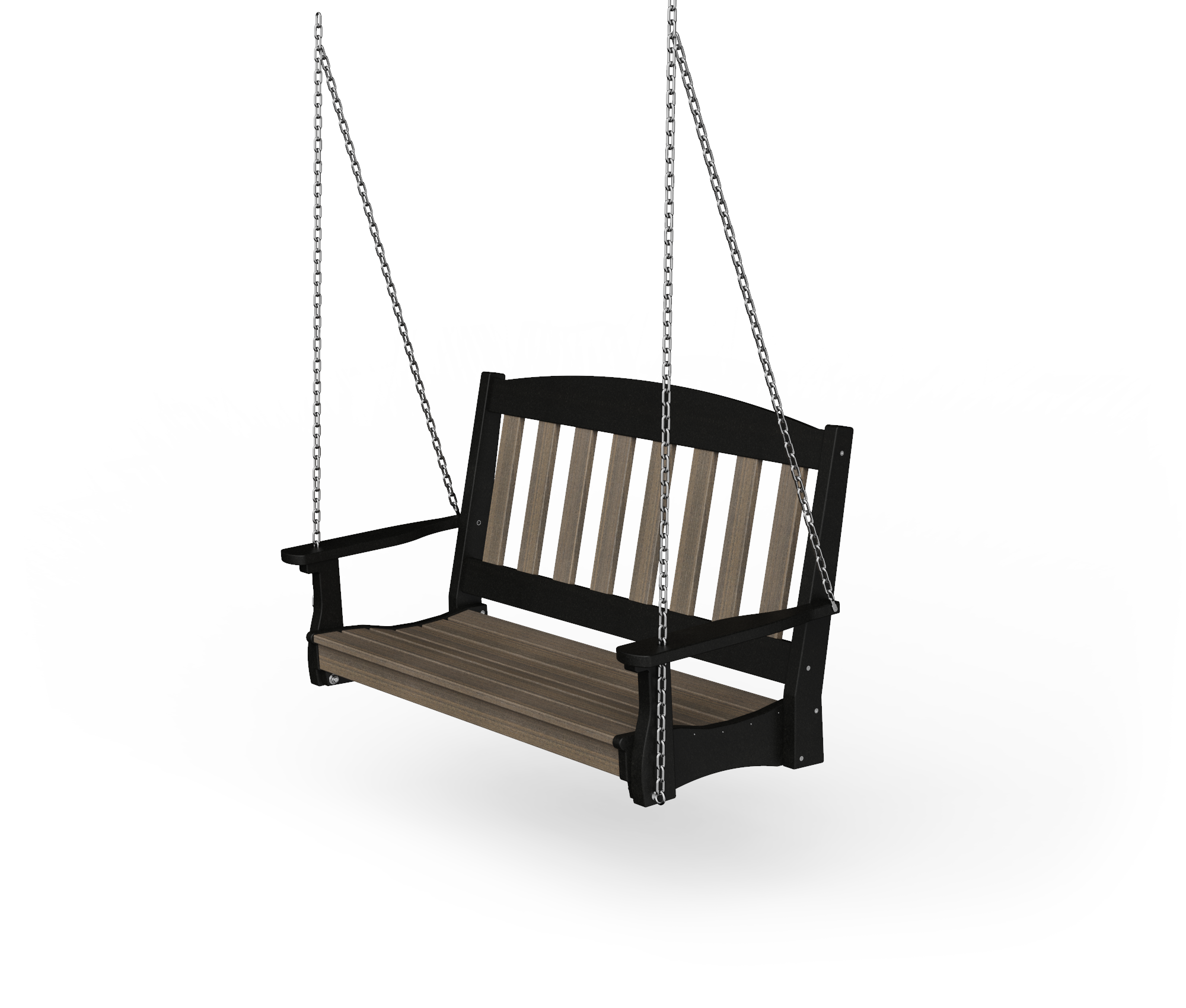 English style, vinyl porch swing.