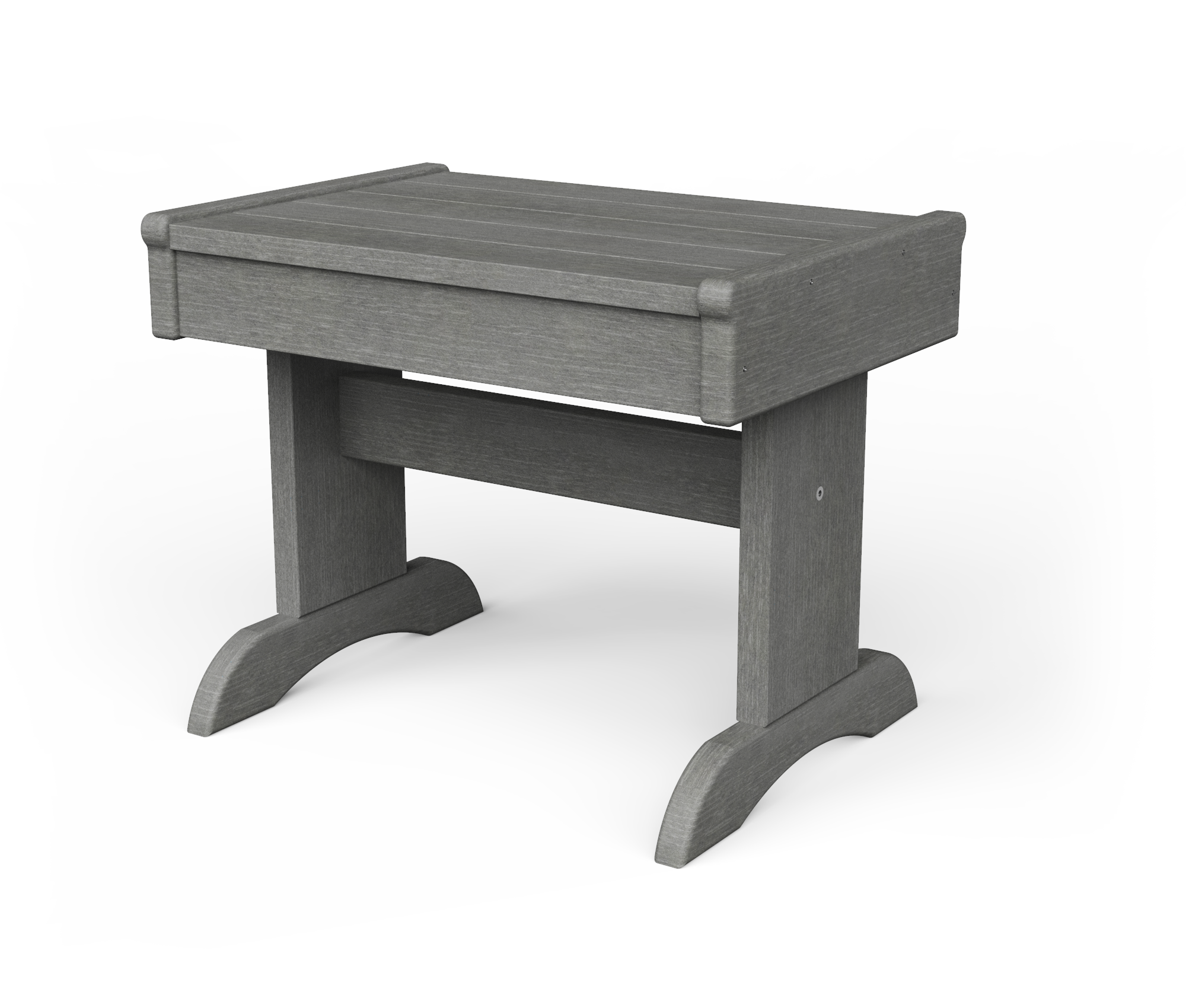 Rectangle poly end table.