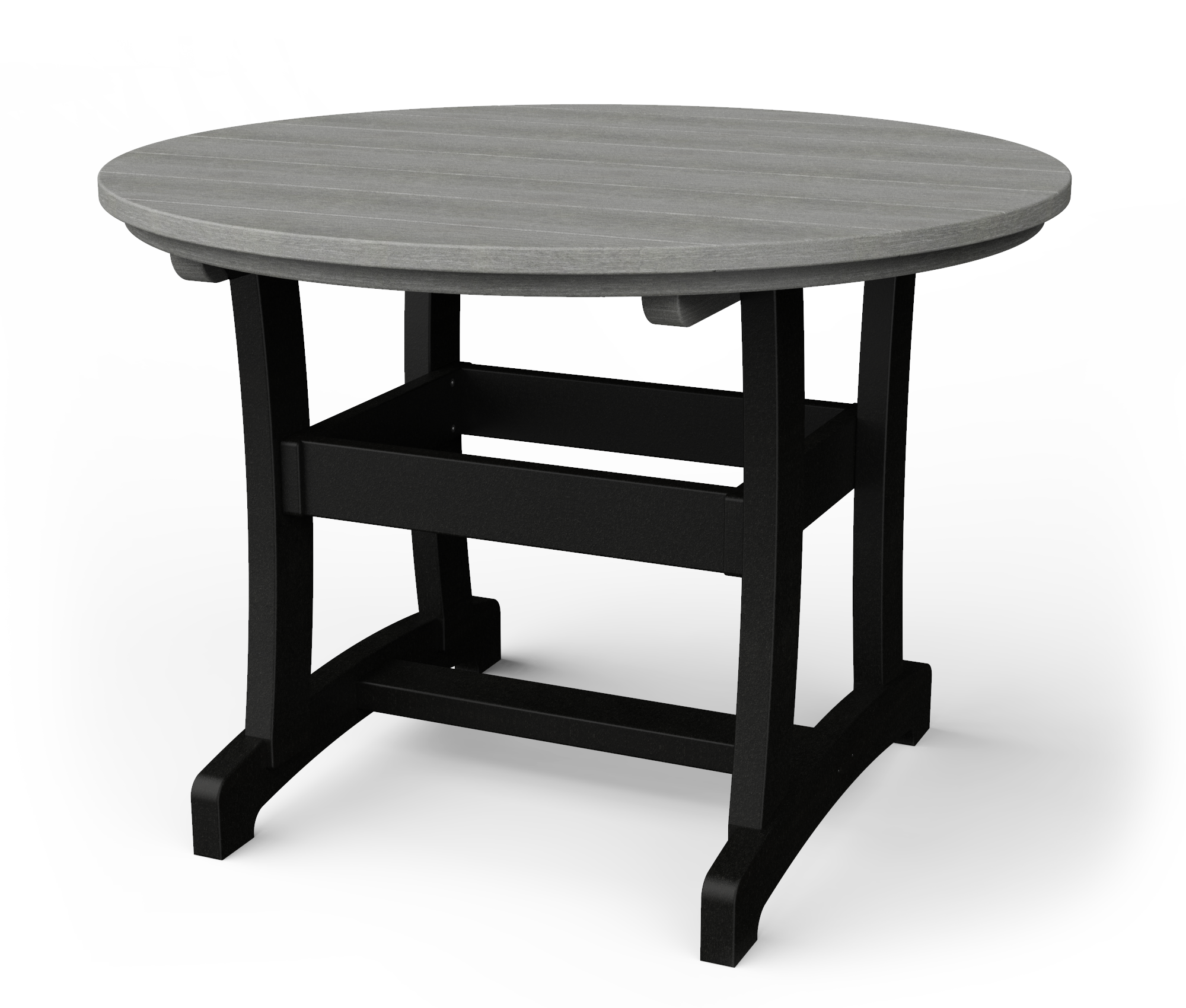 Round vinyl dining table.