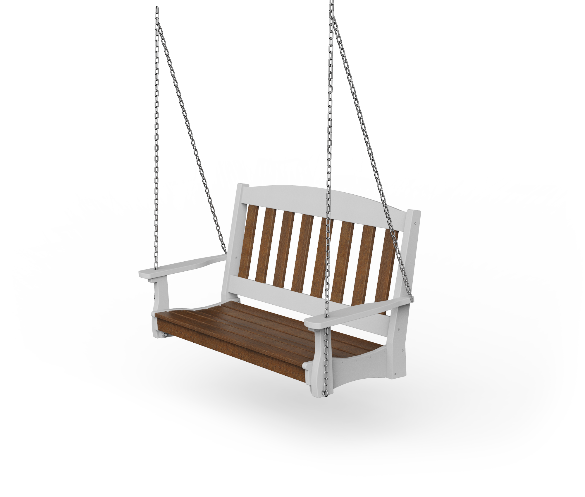 English style, vinyl porch swing.