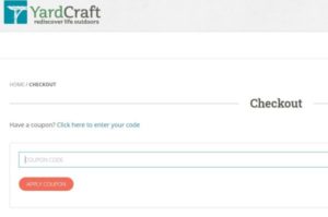 Yardcraft coupon code field.