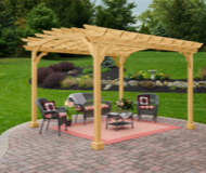 Wood pergola.