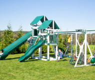 White and green playset.