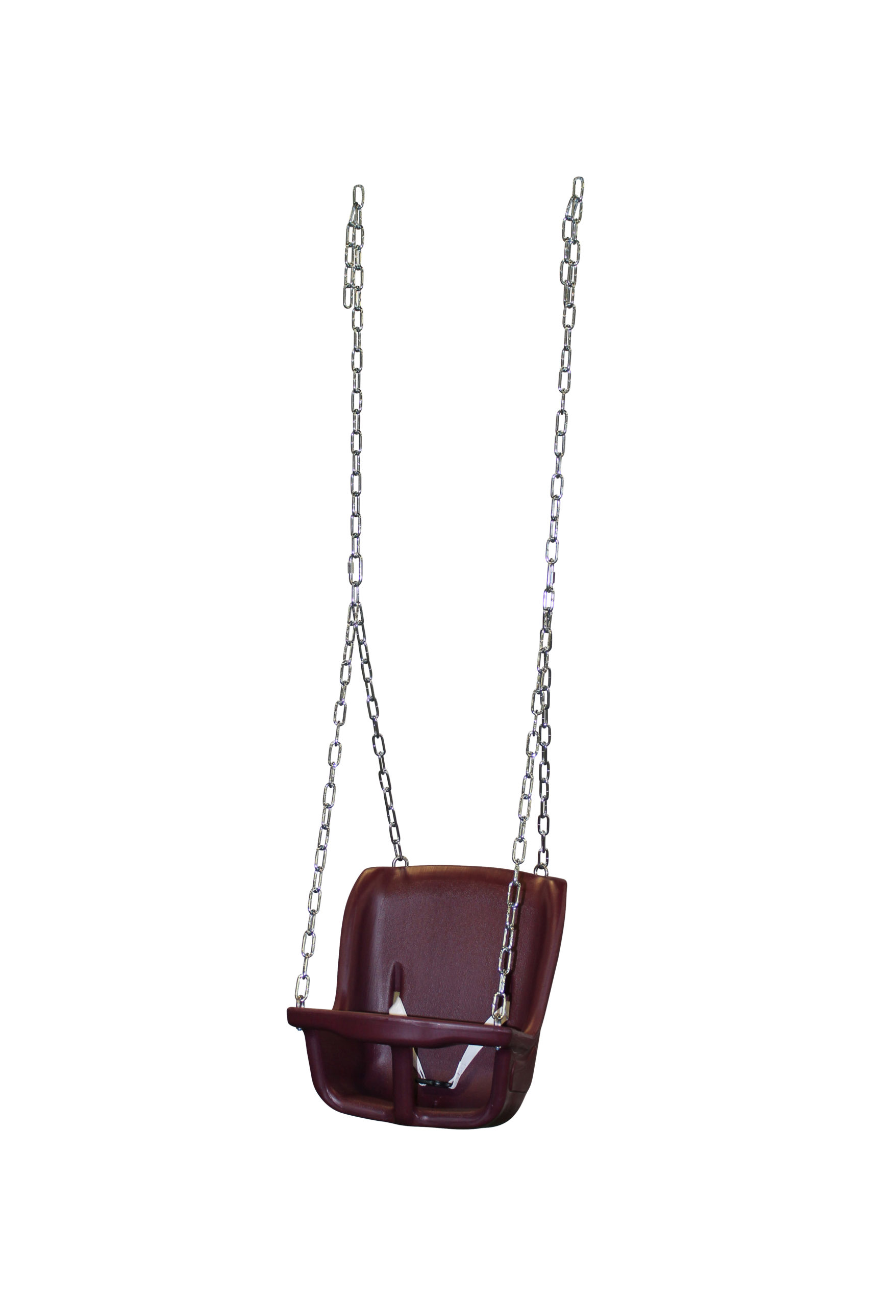 Burgundy baby swing.