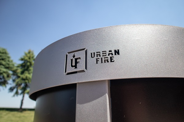Urban Fire logo on our The Forge smokeless firepit.