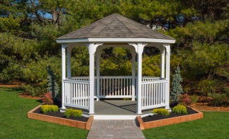 DIY gazebo size options guide showing 10, 12, 14, and 18 foot gazebo dimensions